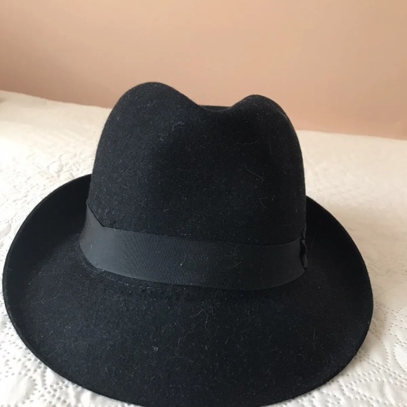 Womens Felt Fedora Black Hat Wool 100% - Picture 8 of 8